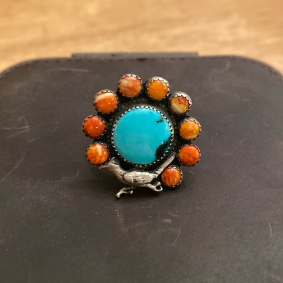 Jewelry - Roadrunner Turquoise and Spiny Oyster Ring
